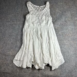 Free People Dress Womens Medium Mini Fiesta White Lace Festival Boho Cowgirlcore